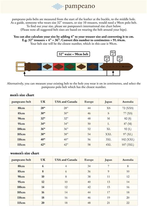 prada belt size chart